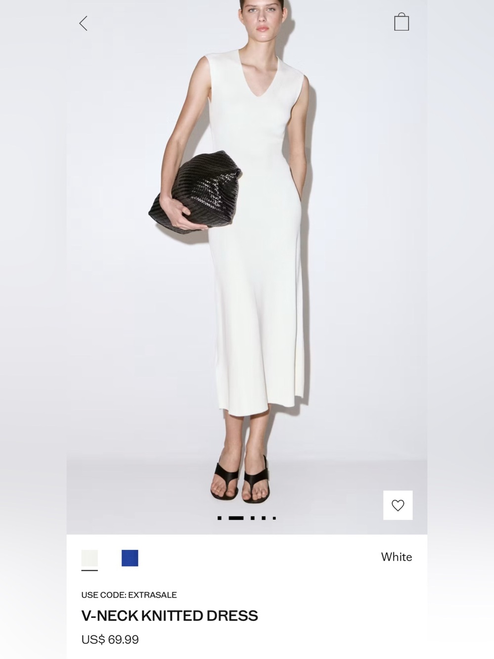 Mango White Maxi Knit SDress